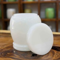 Hũ tro cốt ngọc nhân tạo trắng trơn cao cấp