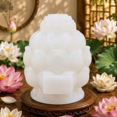 hũ tro cốt sen cổ ngọc trắng cao cấp